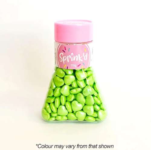 Sprink'd Sprinkles - Hearts Green - Click Image to Close